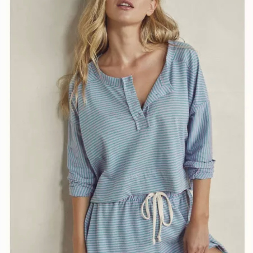 Free People Seeing Stripes Short Pajamas  Set $78.00